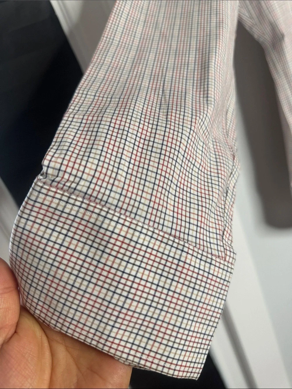 J. Crew Men's Button-Up Checked Dress Shirt in Red and White